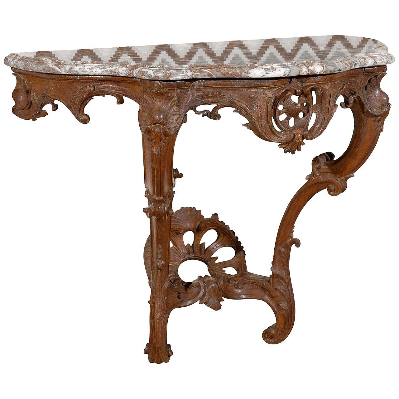 Louis XV 18th Century Console with Marble Top For Sale