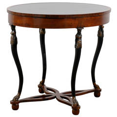 Oval Neoclassical Style Table Raised by Carved Figures