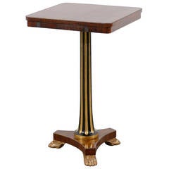 Regency Style Pedestal Side Table in Rosewood