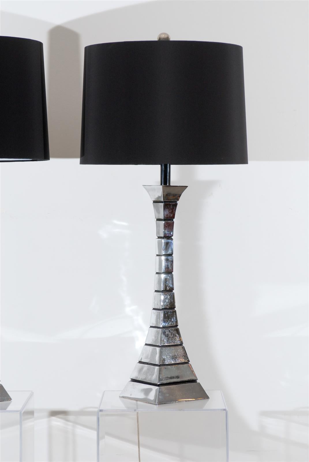 Late 20th Century Pair of Midcentury Lamps in Chrome For Sale