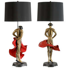 Extraordinary Pair of "Matador" Lamps by Bruce Fox