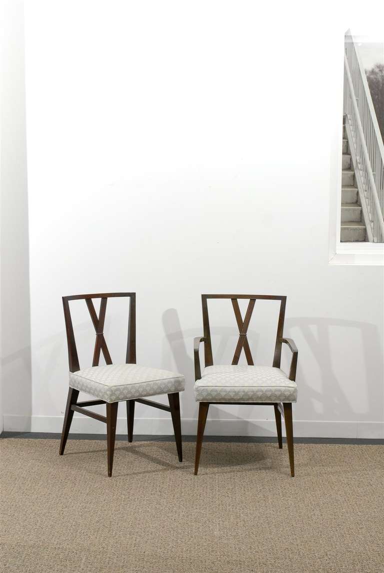 Mid-Century Modern Exquisite Set of Six ( 6 ) Dining Chairs by Tommi Parzinger for Charak