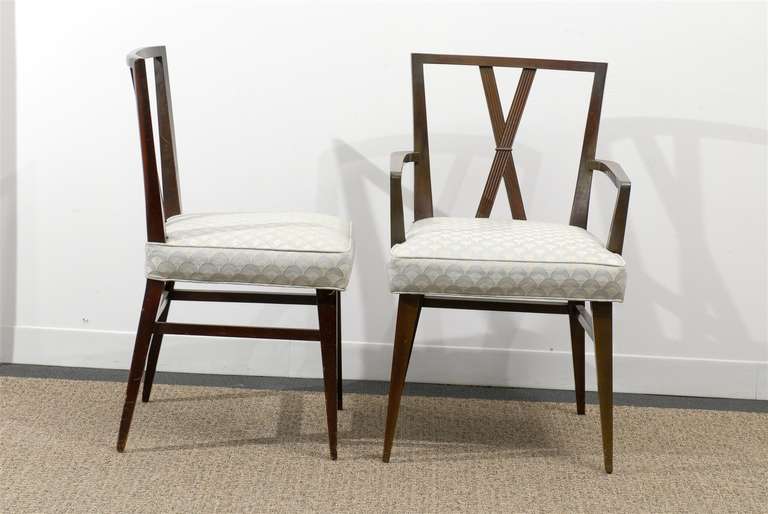 Exquisite Set of Six ( 6 ) Dining Chairs by Tommi Parzinger for Charak 2