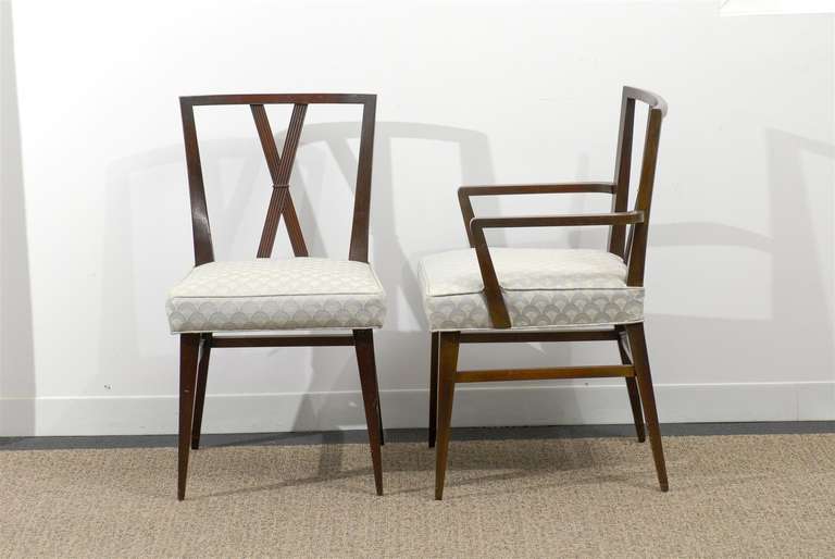 American Exquisite Set of Six ( 6 ) Dining Chairs by Tommi Parzinger for Charak