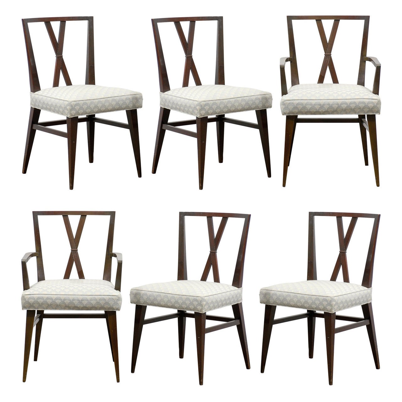 Exquisite Set of Six ( 6 ) Dining Chairs by Tommi Parzinger for Charak
