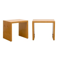 Retro Wonderful Pair Milo Baughman Style End Table/Night Stands in Maple