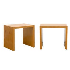 Wonderful Pair Milo Baughman Style End Table/Night Stands in Maple 11