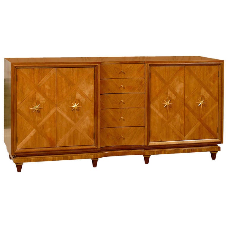 Breathtaking Chest/Buffet by American of Martinsville with Parquerty Doors at 1stDibs