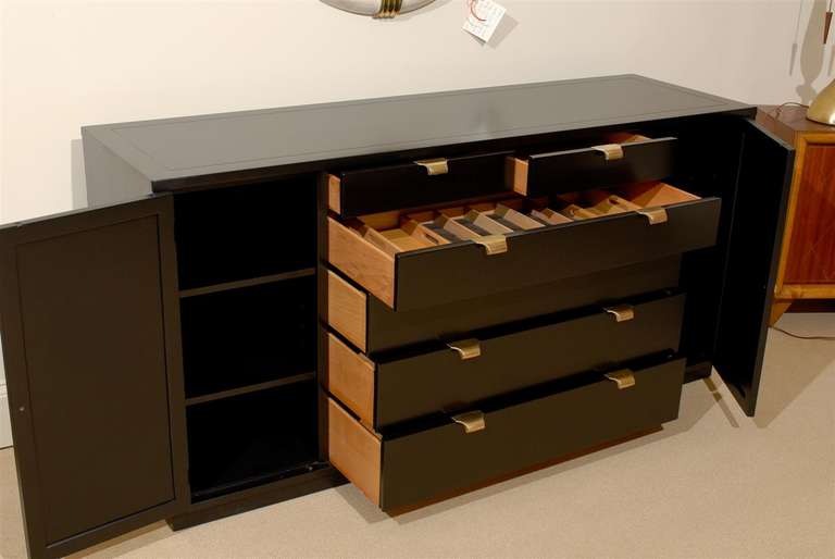 Stunning Edward Wormely Chest/Buffet/Credenza in Black Lacquer For Sale 2