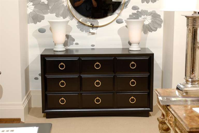 Mid-Century Modern Exceptional Chest/Buffet by Robsjohn-Gibbings for Widdicomb in Black Lacquer