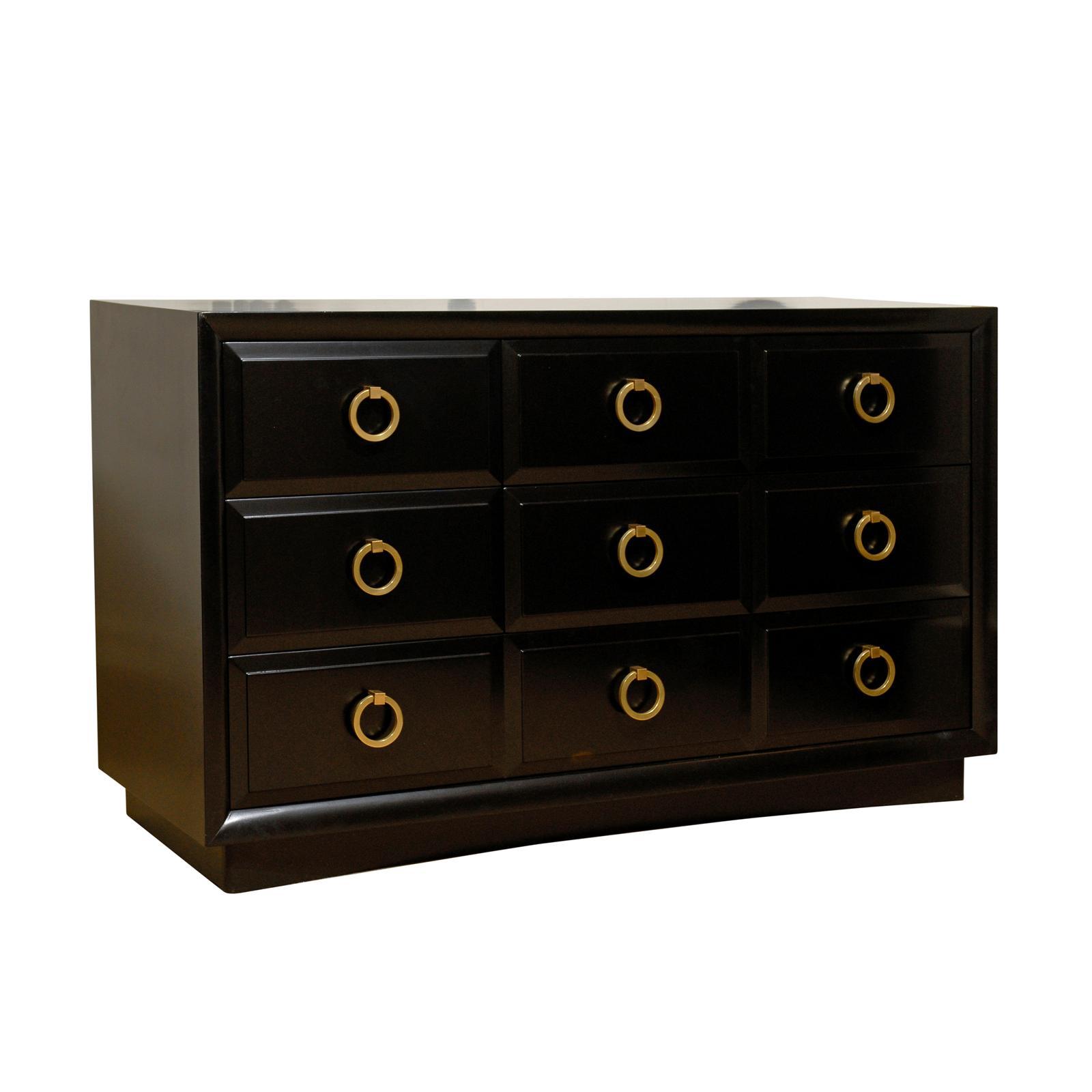 Exceptional Chest/Buffet by Robsjohn-Gibbings for Widdicomb in Black Lacquer
