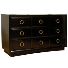 Exceptional Chest/Buffet by Robsjohn-Gibbings for Widdicomb in Black Lacquer