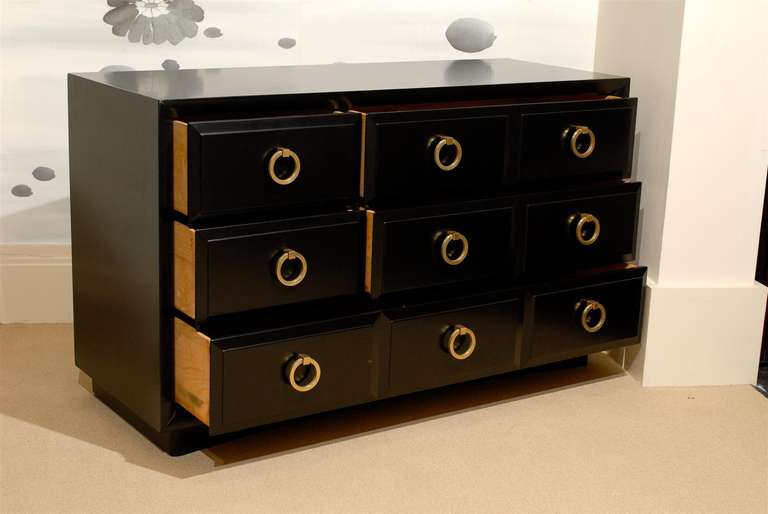 American Exceptional Chest/Buffet by Robsjohn-Gibbings for Widdicomb in Black Lacquer