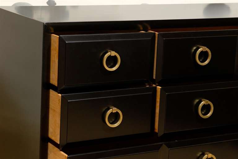 Mid-20th Century Exceptional Chest/Buffet by Robsjohn-Gibbings for Widdicomb in Black Lacquer