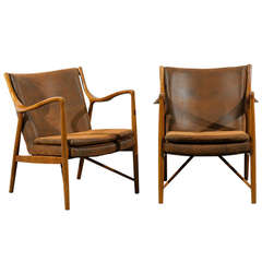 Gorgeous Pair of Finn Juhl "45" Lounge/Club Chairs in Walnut