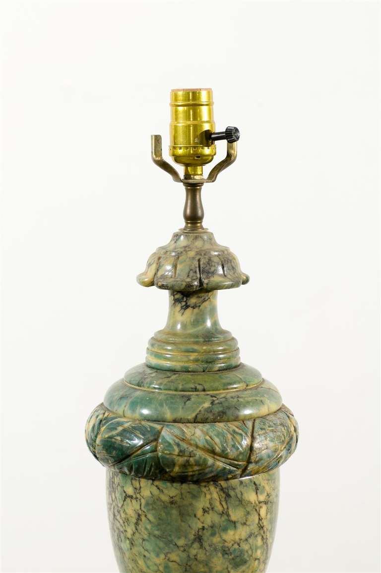 Mid-20th Century Pair of 20th Century Italian Marble Lamps