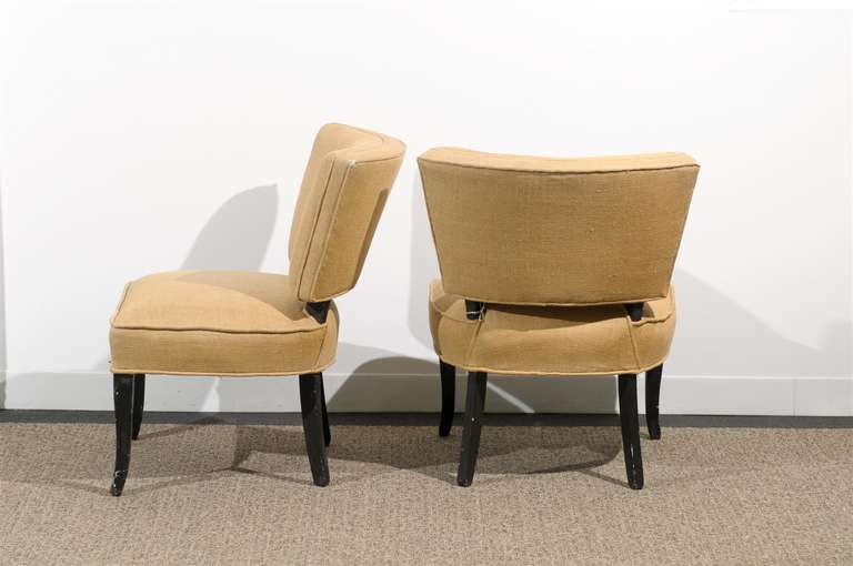 Pair of Vintage Slipper Chairs circa 1950s 1