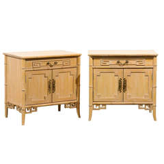 Unusual Pair of Cerused Faux Bamboo Chests by Ray Sabota 4