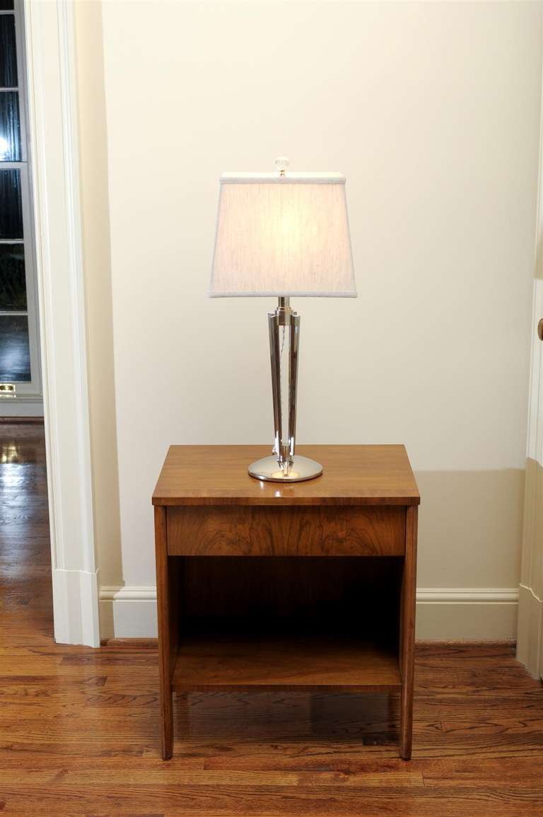 Mid-Century Modern Exceptional Pair of Modern Lamps in Nickel For Sale