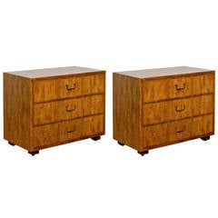 Pair of Henredon Campaign Chests