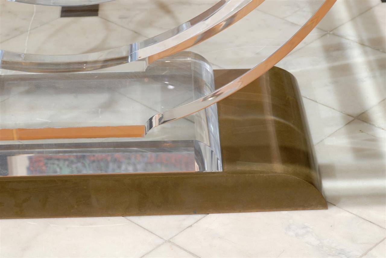 Late 20th Century Vintage Lucite Glass-Top Dining Table
