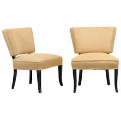 Pair of Vintage Slipper Chairs circa 1950s