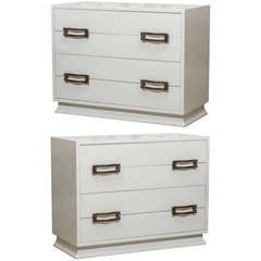 Pair of Billy Haines Style Four Drawer Chests/End Tables/Night Stands