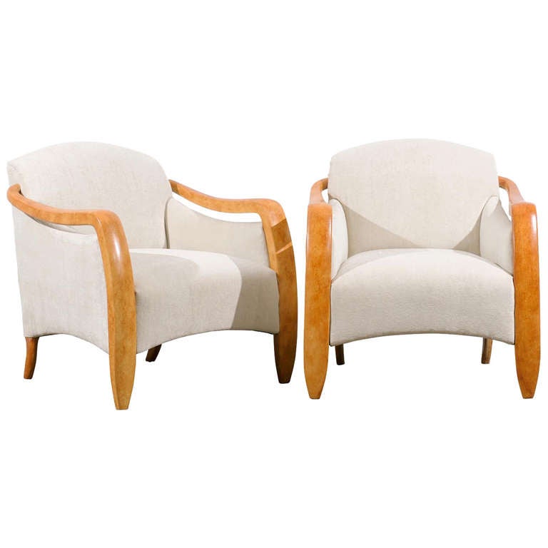 Jaw-Dropping Restored Pair of Modern Club Chairs, circa 1980 For Sale