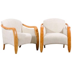 Jaw-Dropping Restored Pair of Modern Club Chairs, circa 1980