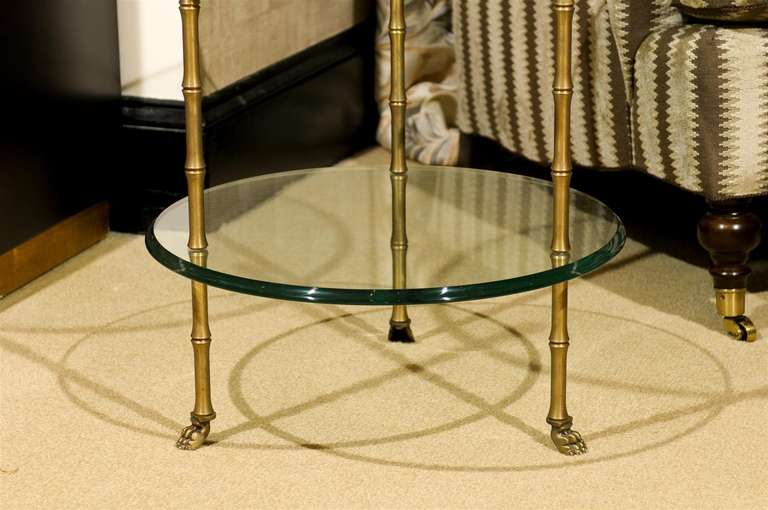 Pair of Directoire Style two tier glass side tables 4