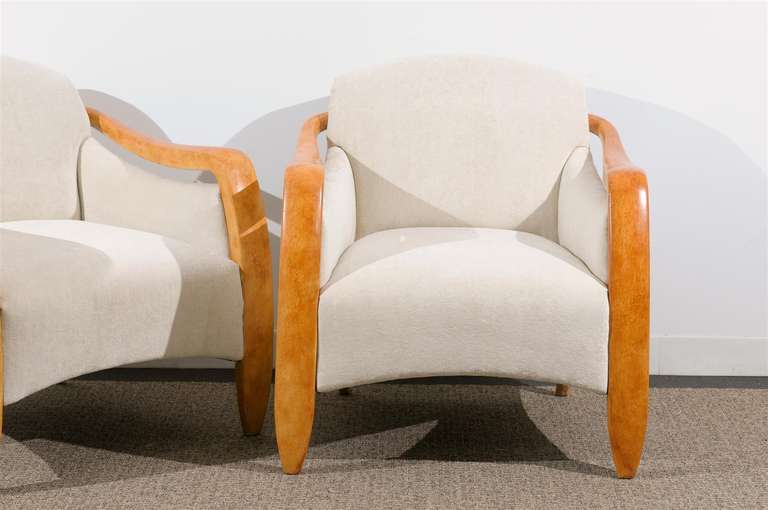 20th Century Jaw-Dropping Restored Pair of Modern Club Chairs, circa 1980 For Sale