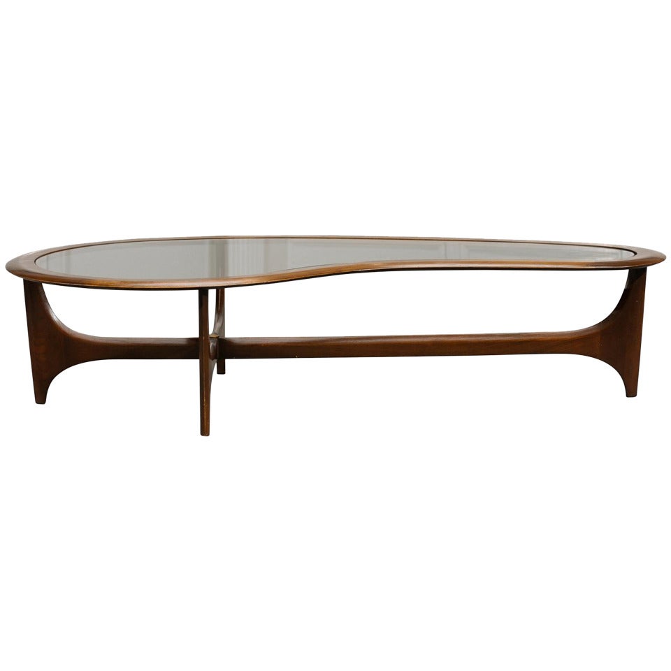 Stunning Walnut Amoeba Coffee Table by Lane