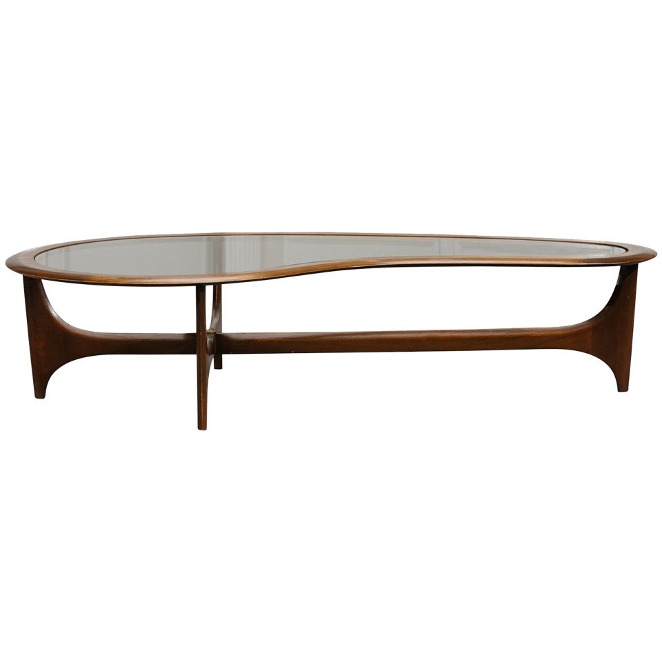 Stunning Walnut Amoeba Coffee Table by Lane