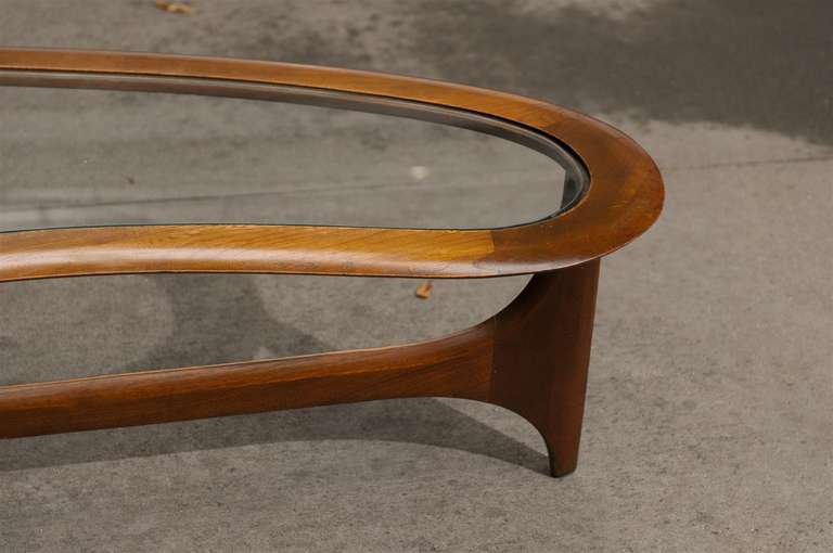 Stunning Walnut Amoeba Coffee Table by Lane 2