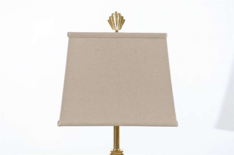 Elegant Pair of Modern Lamps in Brass 4