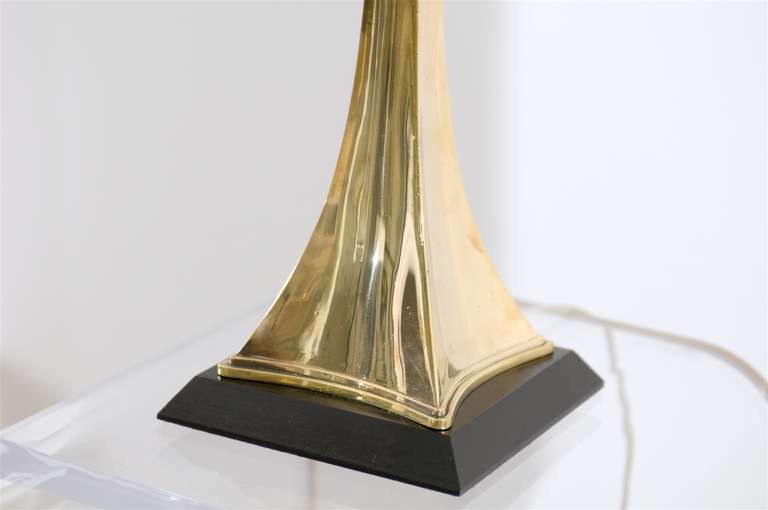 Elegant Pair of Modern Lamps in Brass 3