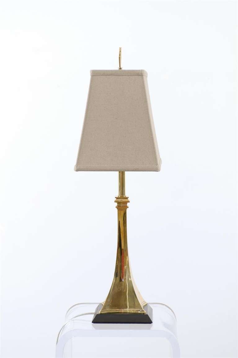 Elegant Pair of Modern Lamps in Brass 1