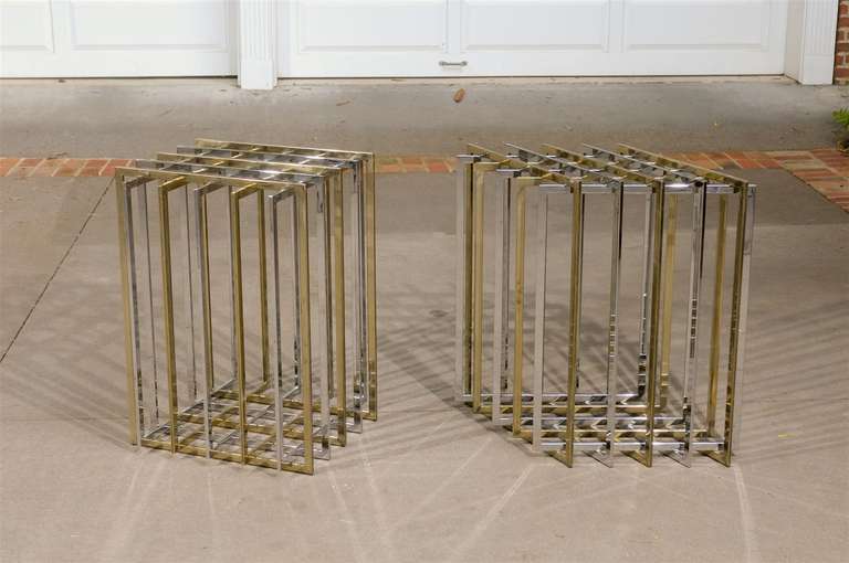 Late 20th Century Glamorous Pair of Dining Table or Console Bases by Pierre Cardin For Sale