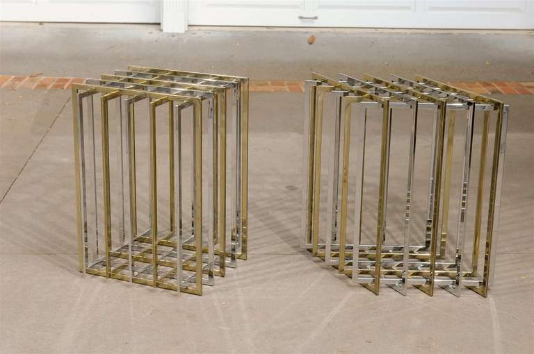 Unknown Glamorous Pair of Dining Table or Console Bases by Pierre Cardin For Sale