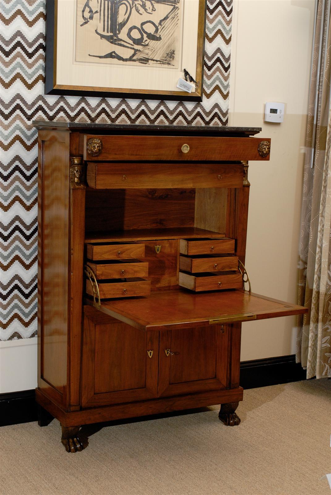 Carved Empire Secretaire à Abattant