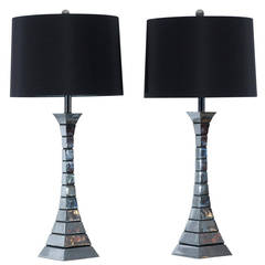 Pair of Midcentury Lamps in Chrome