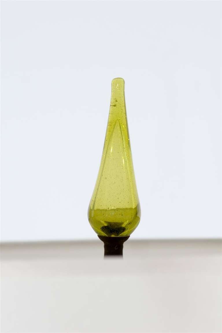 Glass Fabulous Pair of Blenko Lamps in Lime