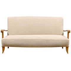 Open Arm French Settee/Canapé in Chenille Texture