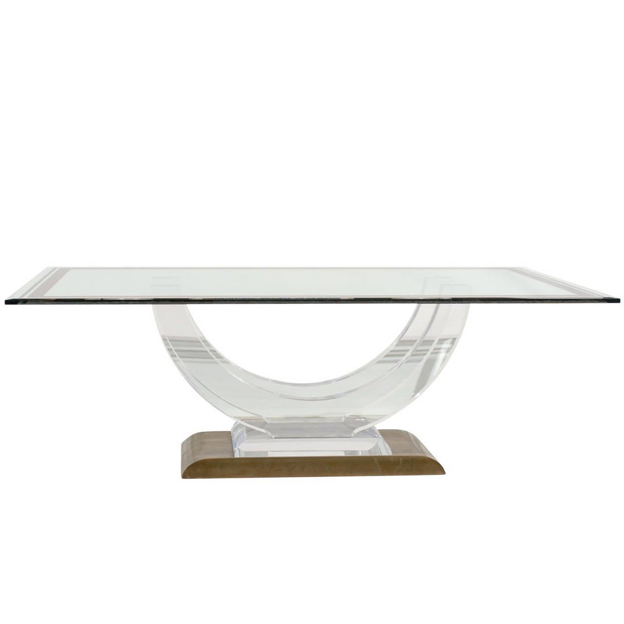 Vintage Lucite GlassTop Dining Table at 1stDibs
