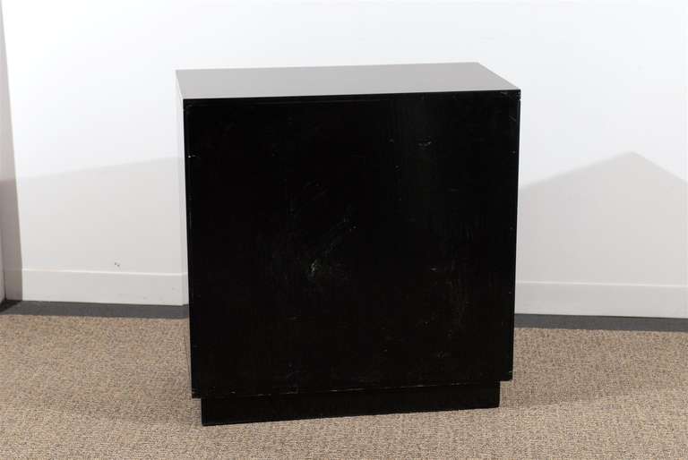 Beautiful Black Lacquered Three-Drawer Chest with Chic Brass Pulls 1