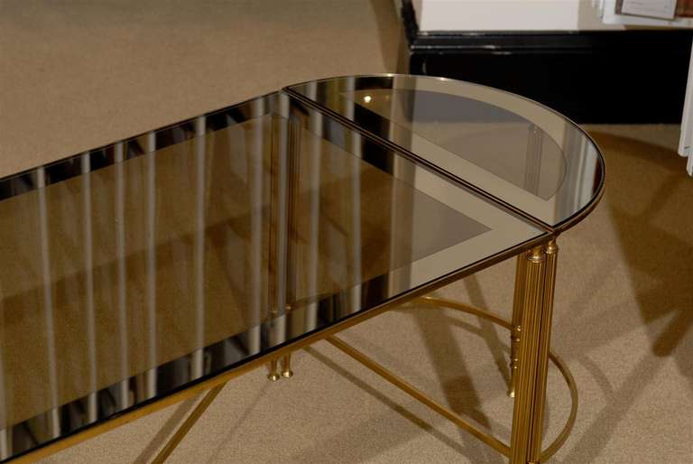 Directoire Style Brass and Mirror Coffee Table 3