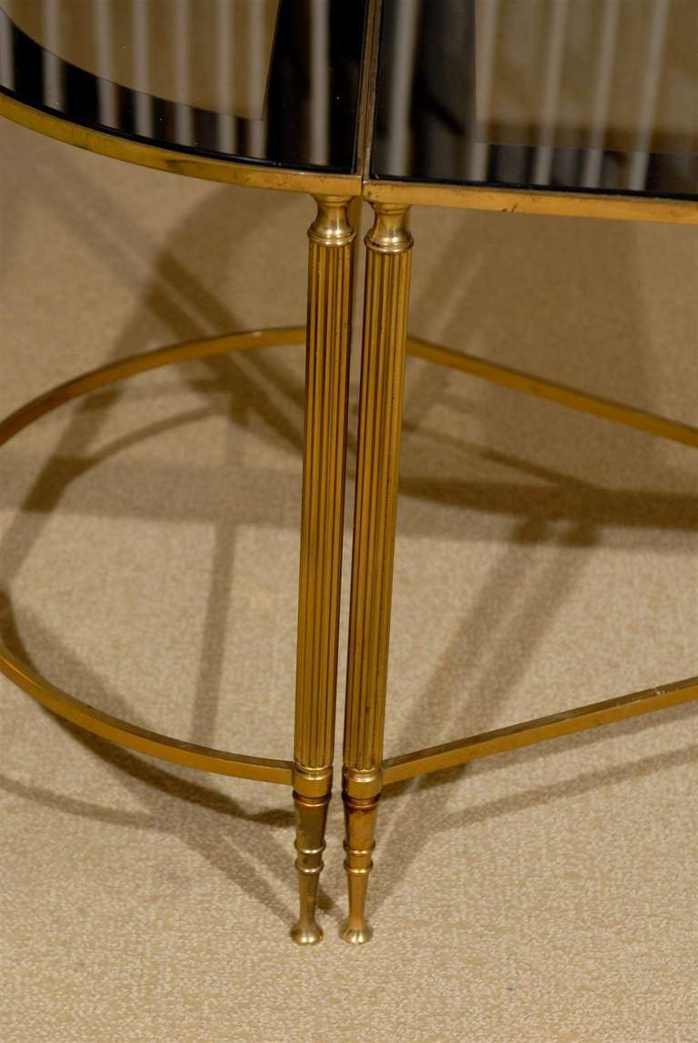 Directoire Style Brass and Mirror Coffee Table 2