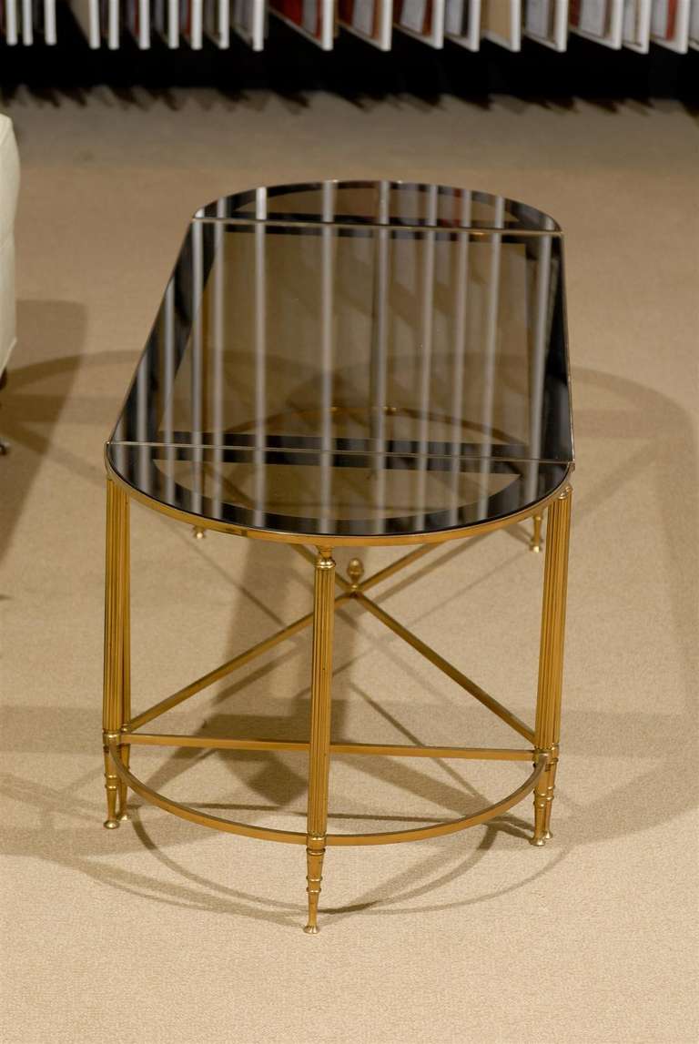 Mid-20th Century Directoire Style Brass and Mirror Coffee Table