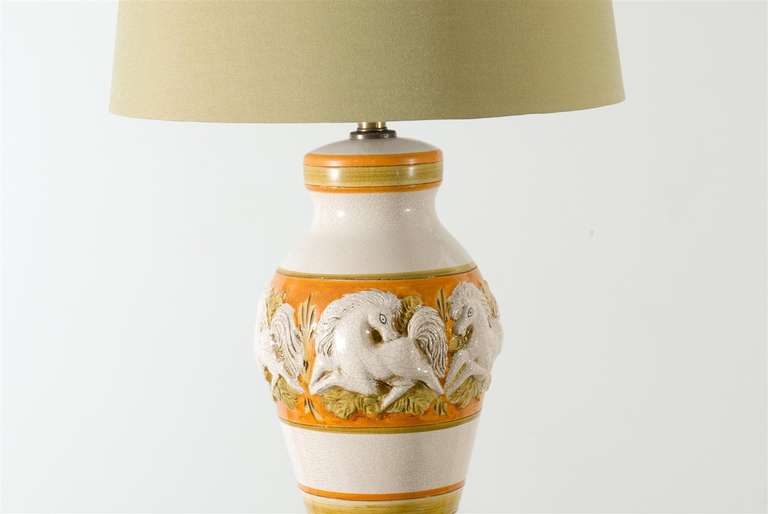 Fin du 20e siècle Fabuleuse paire de lampes en forme de jarre en céramique italienne vintage restaurées en vente