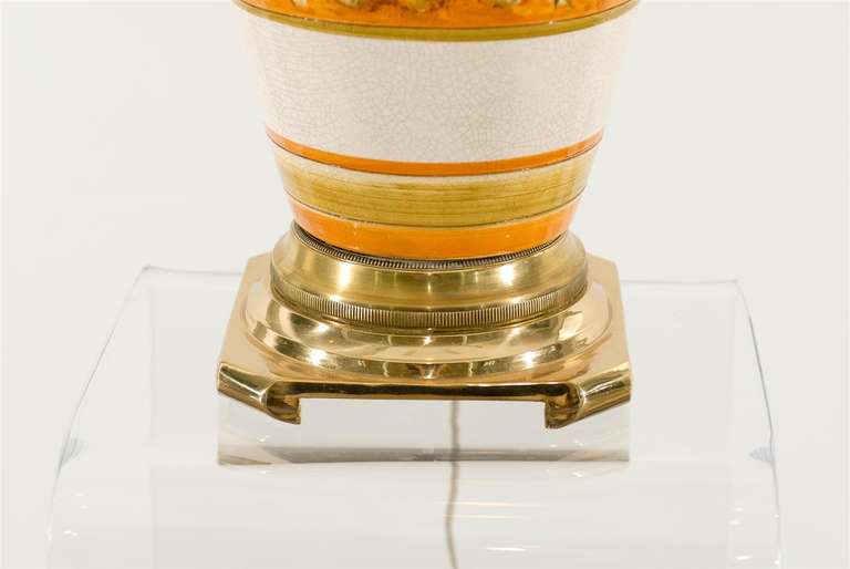Mid-Century Modern Fabulous Restored Pair of Vintage Italian Ceramic Ginger Jar Lamps For Sale